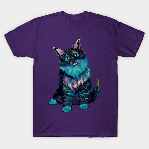 Curious Galaxy Cat T-Shirt by FishWithATopHat